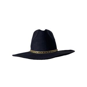Western Express Men's Cowboy Hat Black Faux Micro Felt Wide Brim Size 6-5/8”